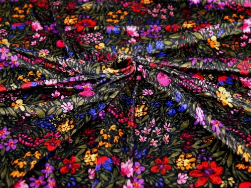 Minerva Exclusive Floral Resort Recycled Crush Velvet Stretch Knit POD Fabric