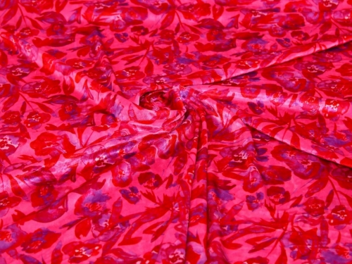 Minerva Exclusive Electric Blooms Recycled Crush Velvet Stretch Knit POD Fabric