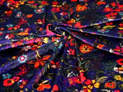 Minerva Exclusive Midsummer Magic Recycled Crush Velvet Stretch Knit POD Fabric