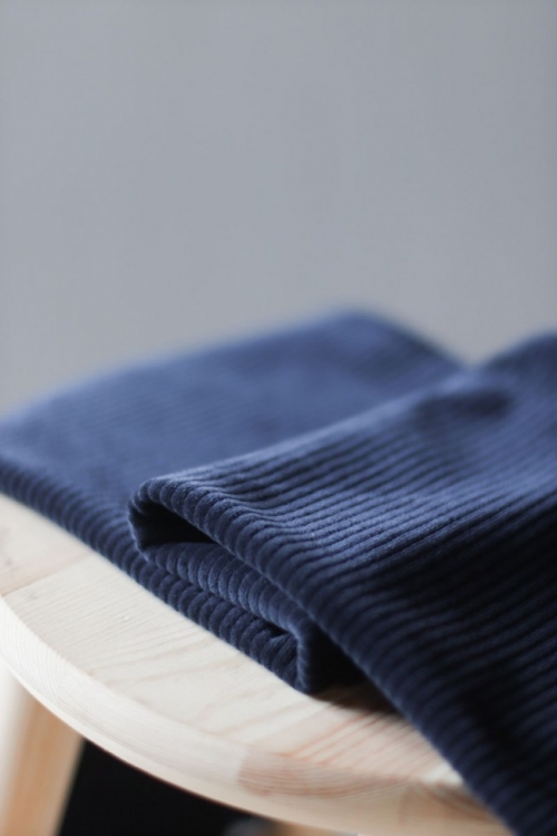 Mind The MAKER Organic Cotton Velvety Cord Fabric Indigo Night