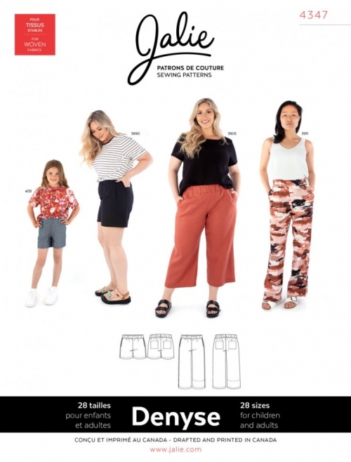 Jalie Paper Sewing Pattern 4347 Denyse Pull On Pants & Shorts