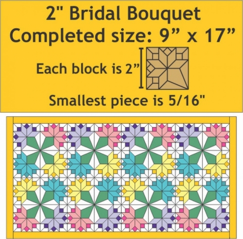 Paper Pieces EPP Quilting Pattern Miniature Bridal Bouquet Wall Hanging