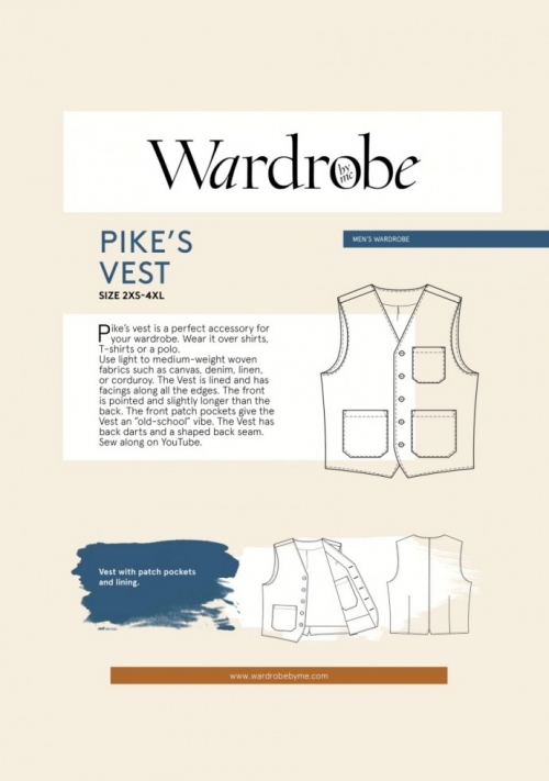Wardrobe By Me Paper Sewing Pattern Mens Pikes Vest