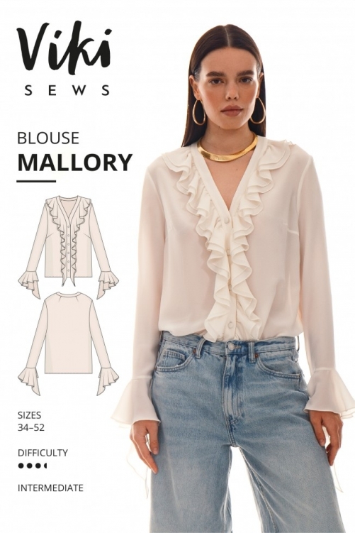 Vikisews Paper Sewing Pattern Mallory Blouse