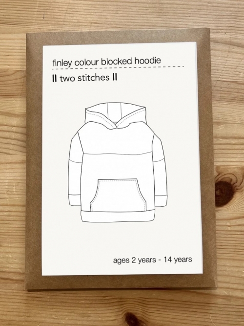 Two Stitches Paper Sewing Pattern Finlay Colour Blocked Hoodie