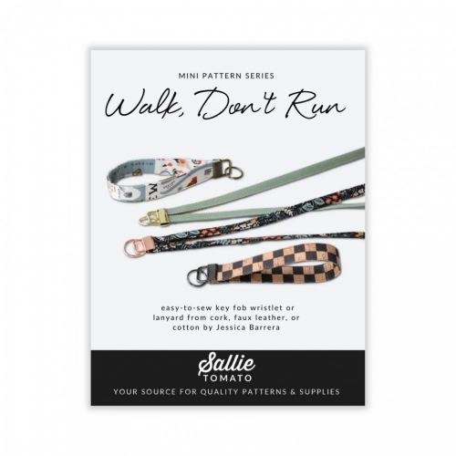 Sallie Tomato Paper Sewing Pattern Walk Dont Run Key Fob Wristlet & Lanyard