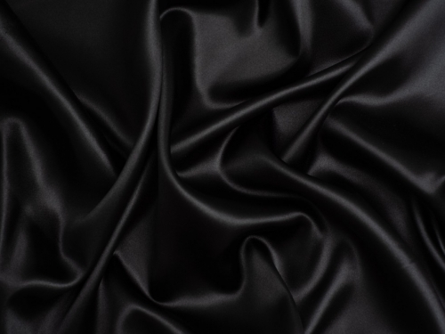 Minerva Core Range Soft Polyester Satin Fabric Jet Black