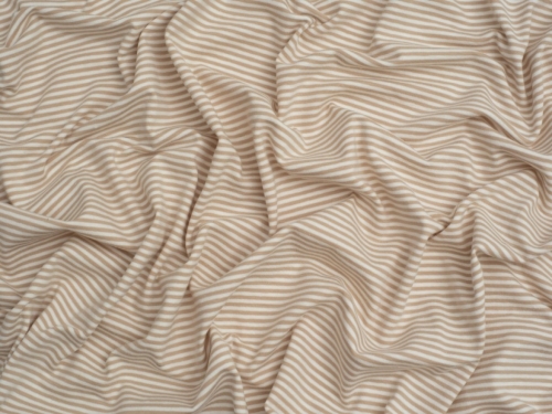 Minerva Core Range Baby Soft Yarn Dyed Cotton Jersey Stretch Knit Fabric Cream