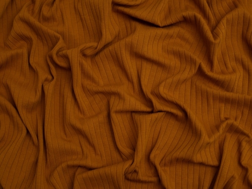 Minerva Core Range Baby Soft Cotton Rib Stretch Knit Fabric Copper