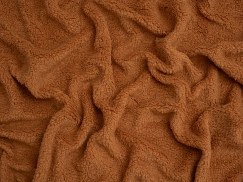 Minerva Core Range Baby Soft Sherpa Fleece Fur Fabric Copper