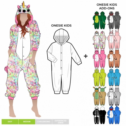 Style Arc Paper Sewing Pattern Kids Onesie Extension Pack