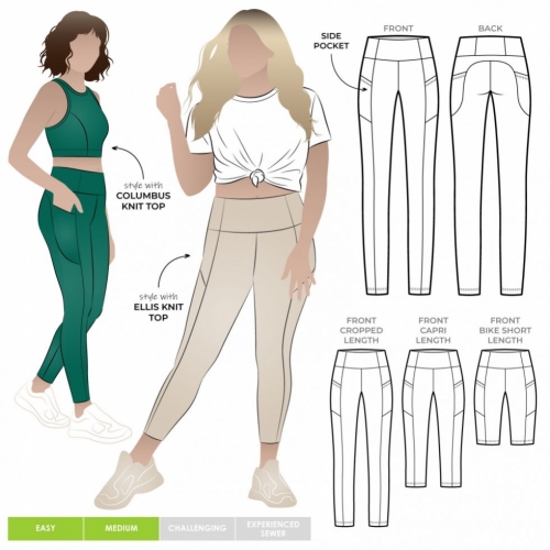Style Arc Paper Sewing Pattern Columbus Leggings