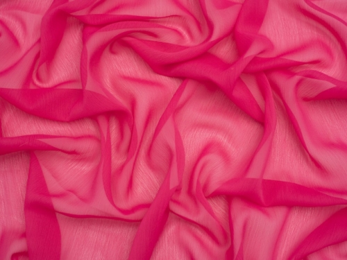 Minerva Core Range Yoryu Crinkle Sheer Chiffon Fabric Fuchsia