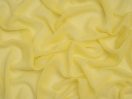 Minerva Core Range Yoryu Crinkle Sheer Chiffon Fabric Lemon Yellow
