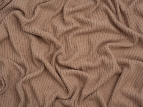 Minerva Core Range Brushed Texture Rib Stretch Knit Fabric Camel