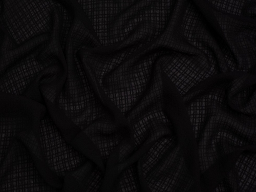 Minerva Core Range Crinkle Texture Seersucker Voile Fabric Black