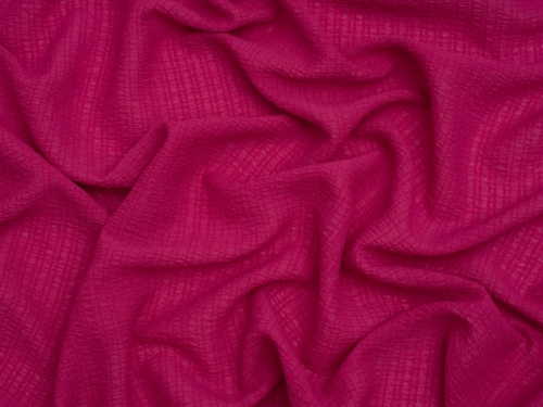 Minerva Core Range Crinkle Texture Seersucker Voile Fabric Cerise Pink