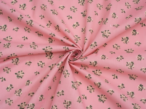 Printed Polycotton Fabric Pink