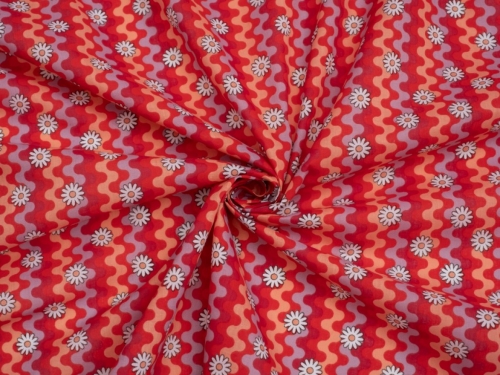 Printed Polycotton Fabric Pink