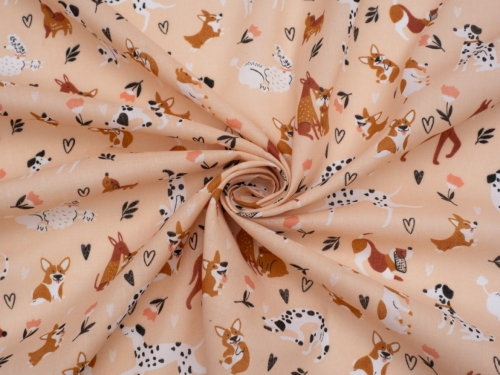Printed Polycotton Fabric Peach