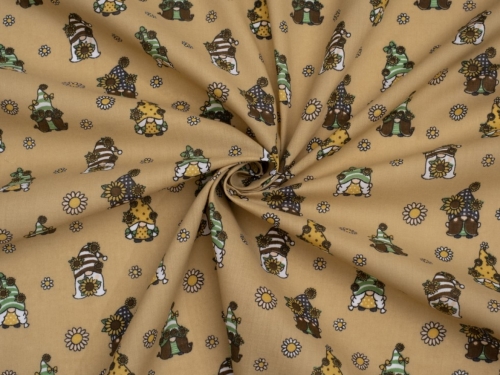 Printed Polycotton Fabric Camel