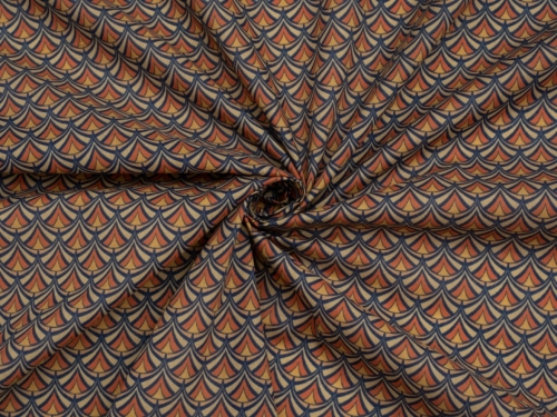 Printed Polycotton Fabric Navy