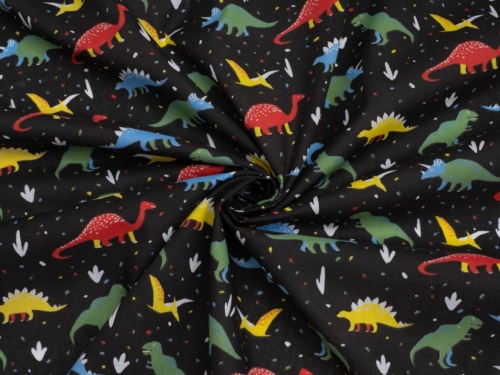 Printed Polycotton Fabric Black