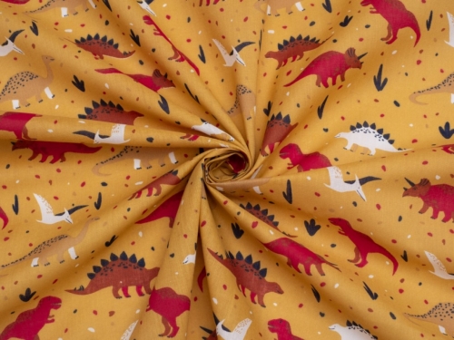 Printed Polycotton Fabric Mustard