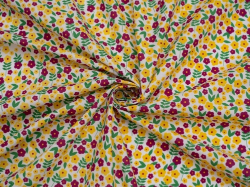 Printed Polycotton Fabric Yellow