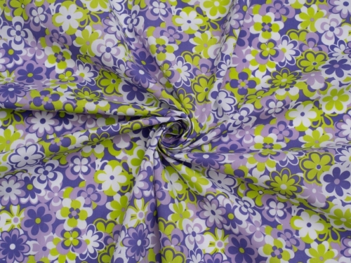 Printed Polycotton Fabric Purple