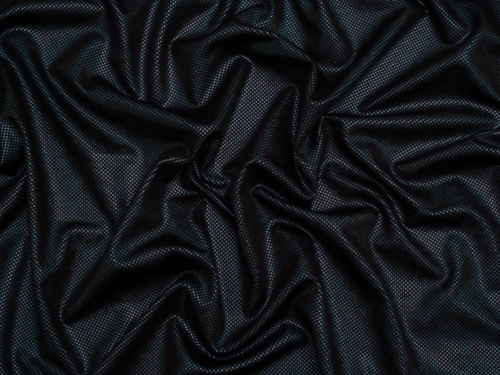 Minerva Core Range Hologram Dot ITY Silky Stretch Knit Fabric Black Oil