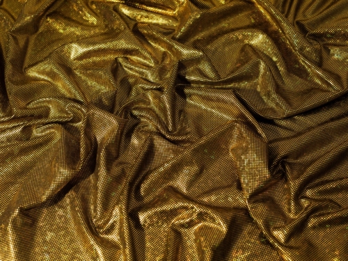 Minerva Core Range Hologram Dot ITY Silky Stretch Knit Fabric Gold