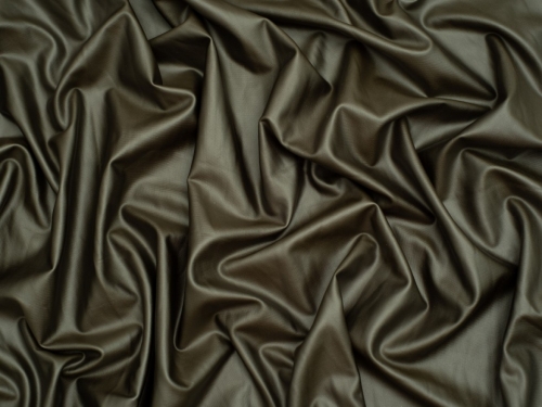 Minerva Core Range Faux Leather Activewear Stretch Knit Fabric Khaki