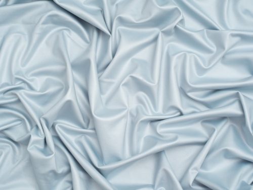 Minerva Core Range Faux Leather Activewear Stretch Knit Fabric Light Blue