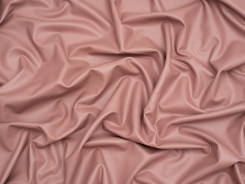 Minerva Core Range Faux Leather Activewear Stretch Knit Fabric Rose