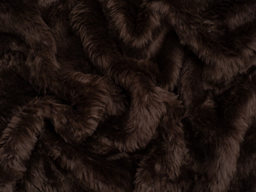 Minerva Core Range Short Pile Faux Fur Fabric Dark Brown