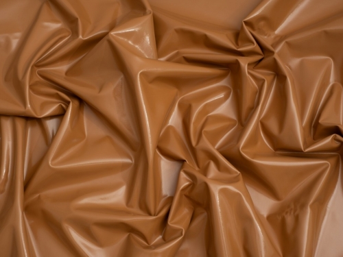 Minerva Core Range Glossy PVC Vinyl Fabric Caramel