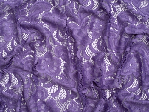 Minerva Core Range Scallop Edge Stretch Lace Fabric Lilac