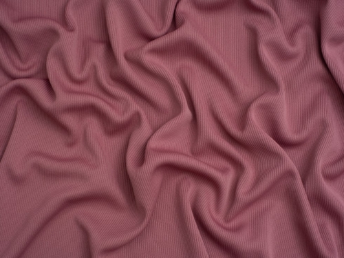 Minerva Core Range 2x2 Polyester Rib Stretch Knit Fabric Mauve Pink