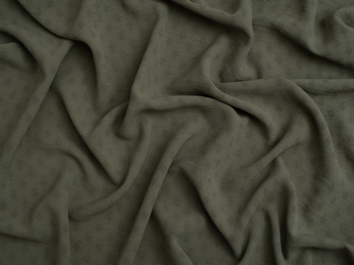 Minerva Core Range Dobby Ocean Washed Stretch Woven Crepe Fabric Khaki