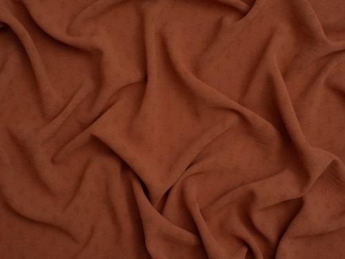 Minerva Core Range Dobby Ocean Washed Stretch Woven Crepe Fabric Terracotta