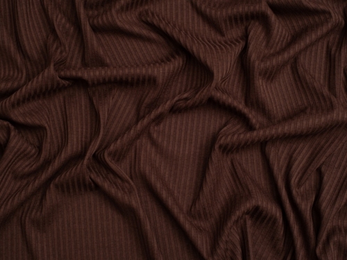 Minerva Core Range Narrow Viscose Rib Stretch Knit Fabric Brown