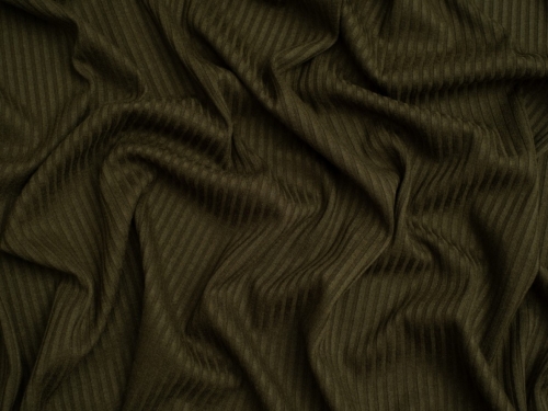 Minerva Core Range Narrow Viscose Rib Stretch Knit Fabric Khaki