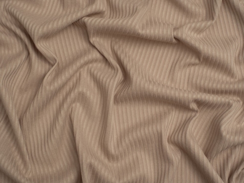 Minerva Core Range Narrow Viscose Rib Stretch Knit Fabric Sand