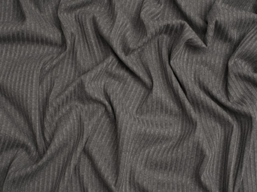 Minerva Core Range Narrow Viscose Rib Stretch Knit Fabric Silver Grey