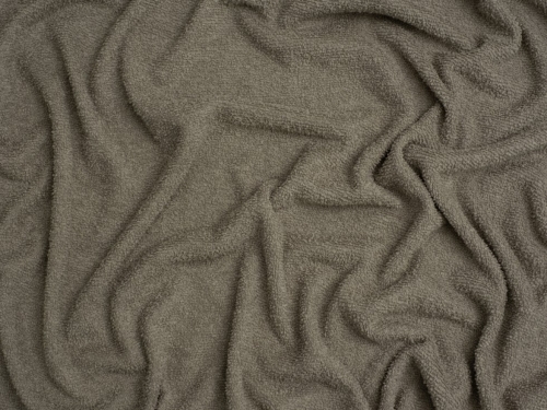 Minerva Core Range Polyester Towelling Stretch Knit Fabric Taupe