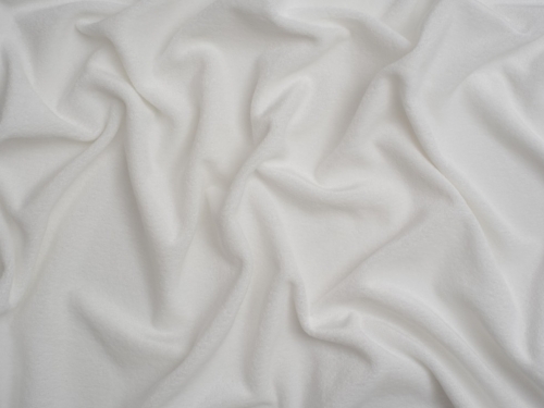 Minerva Core Range Polyester Velour Back Sweatshirt Stretch Knit Fabric Ivory
