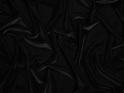 Narrow Rib Velvet Stretch Knit Fabric Black