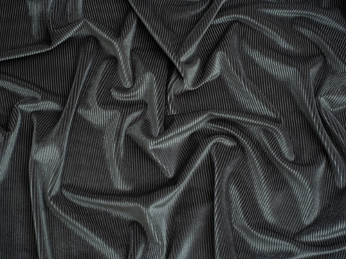 Narrow Rib Velvet Stretch Knit Fabric Dark Grey