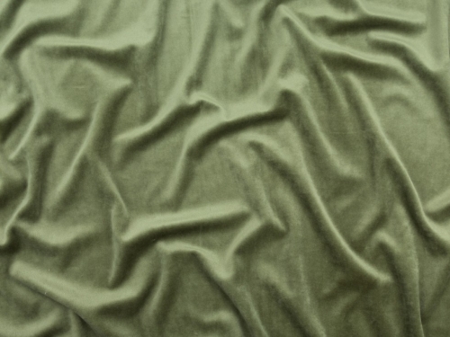 Minerva Core Range Cotton Velour Stretch Knit Fabric Fern Green